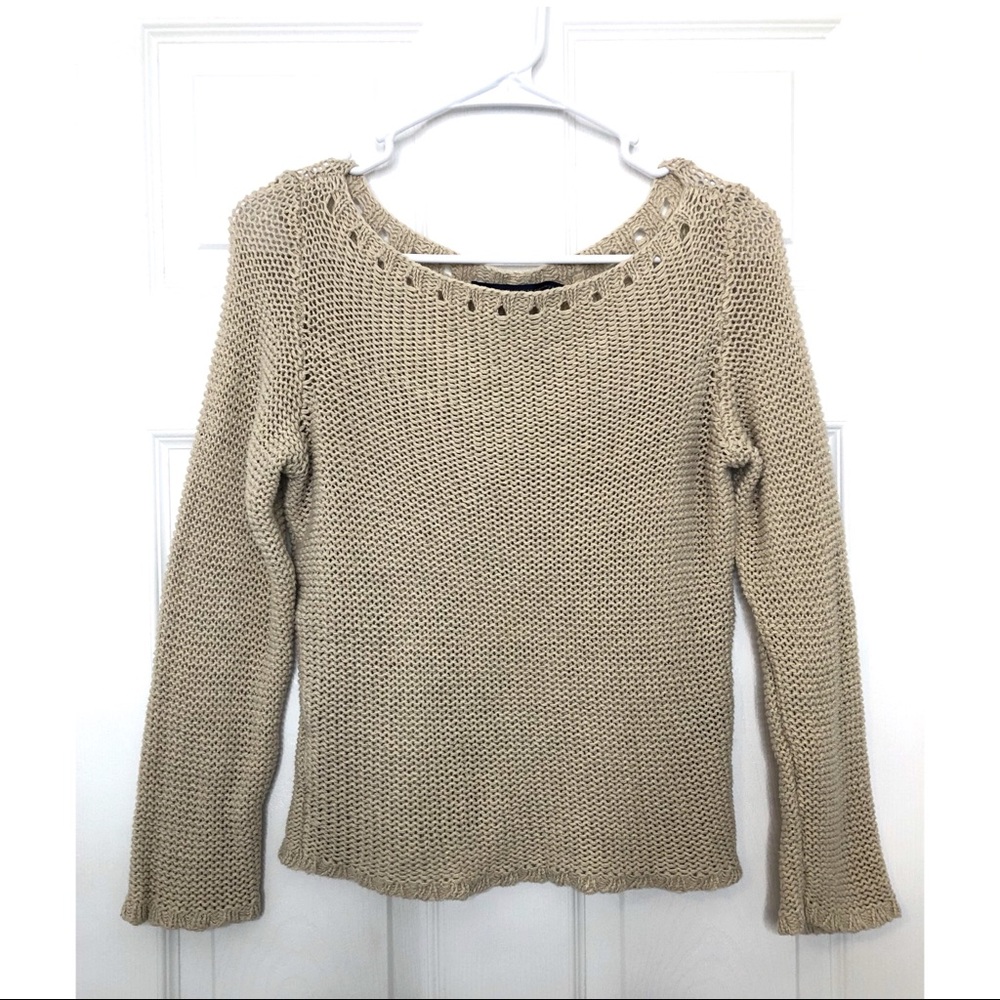 RALPH LAUREN SPORT KNIT TOP IN TAUPE